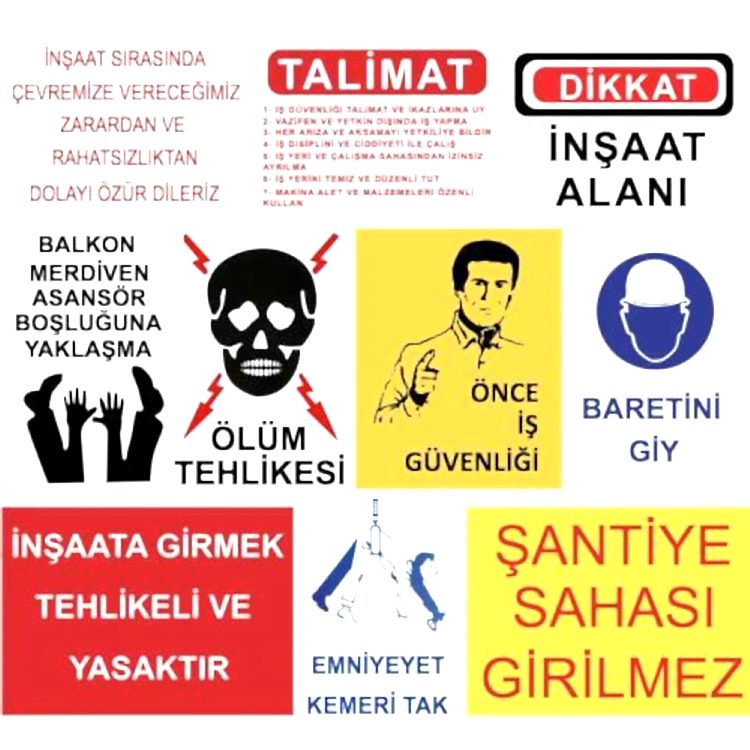 İKAZ LEVHASI - İNŞAAT 100*100 CM